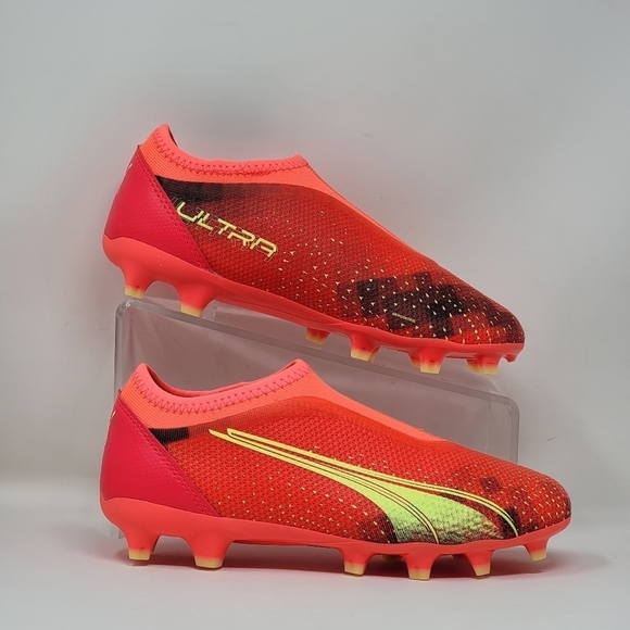 Puma Jr Ultra Match LL FG/AG - Coral-Fizzy Light Kids Size 4C 106919-03 New - Picture 1 of 10